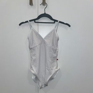 Yumiko DARIA Camisole White Leotard, High-cut, Techni, Fully lined
